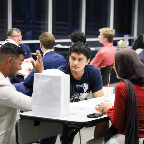 AB Speed Networking: Student's Engaged in Conversation